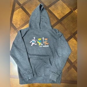Lacrosse unltd x grateful dead Dancing Bears hoodie Boys Size L